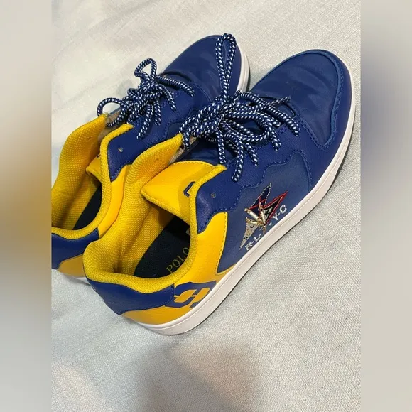 Polo Ralph Lauren Jessup Flag Blue Boys Sneakers Shoes Size 5.5