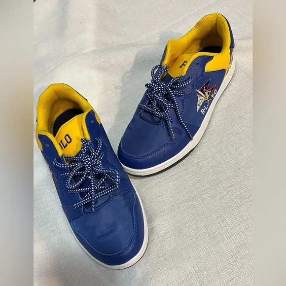 Polo Ralph Lauren Jessup Flag Blue Boys Sneakers Shoes Size 5.5