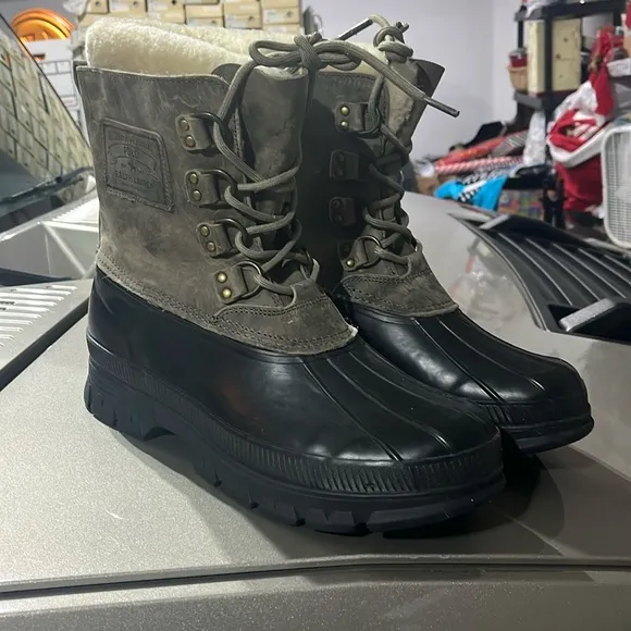Polo Ralph Lauren Landen Winter Duck Snow Boots black grey Mens 12