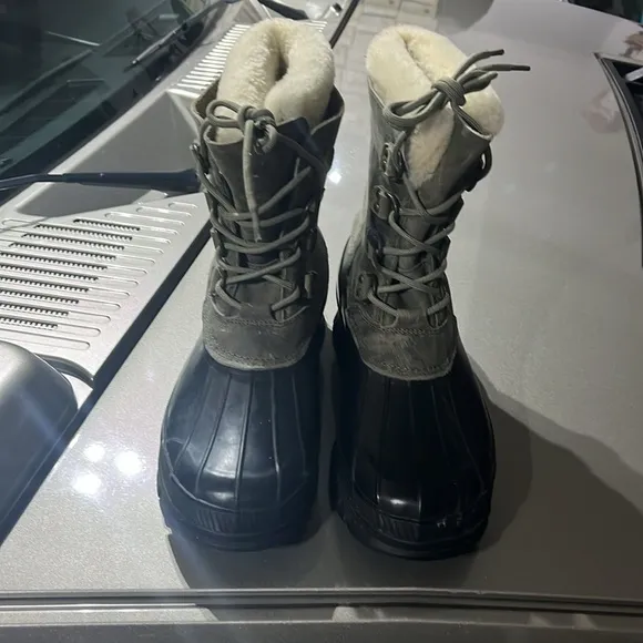 Polo Ralph Lauren Landen Winter Duck Snow Boots black grey Mens 12
