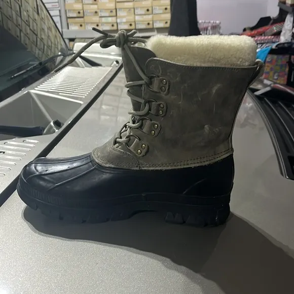 Polo Ralph Lauren Landen Winter Duck Snow Boots black grey Mens 12
