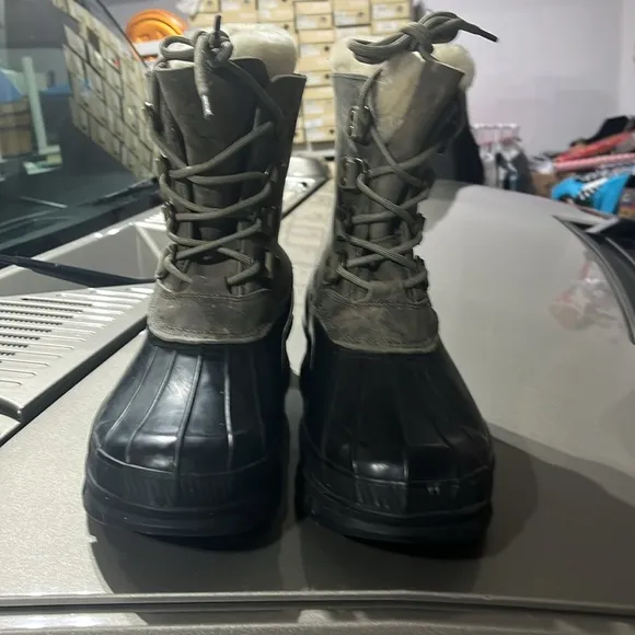 Polo Ralph Lauren Landen Winter Duck Snow Boots black grey Mens 12