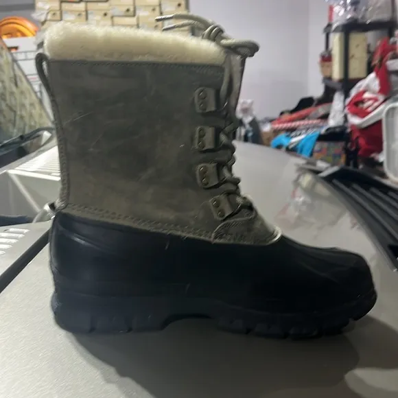 Polo Ralph Lauren Landen Winter Duck Snow Boots black grey Mens 12