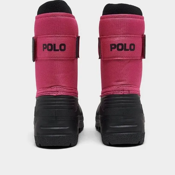 Polo Ralph Lauren Little Girls Everlee Fleece Winter Boots Pink/Black NIB NEW