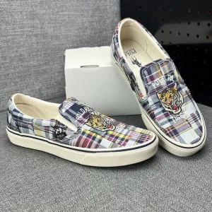 Polo Ralph Lauren Sneakers Keaton Slip On Casual Tiger Plaid Shoes Mens Size 8.5