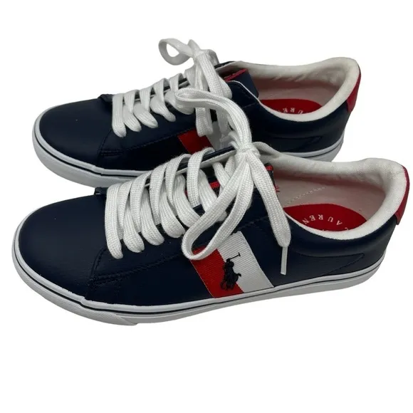 Polo Ralph Lauren Big Boys Size 5 Westcott 11 Leather tie shoes sneakers New