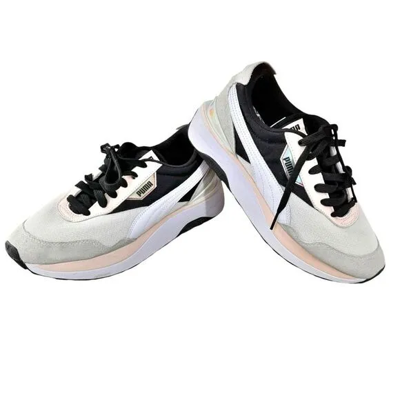 Puma Cruise Rider Iridescent Black &amp; Pink Lace Up Sneakers. Shoes. 7.5.