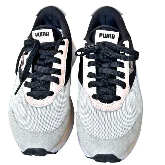 Puma Cruise Rider Iridescent Black &amp; Pink Lace Up Sneakers. Shoes. 7.5.