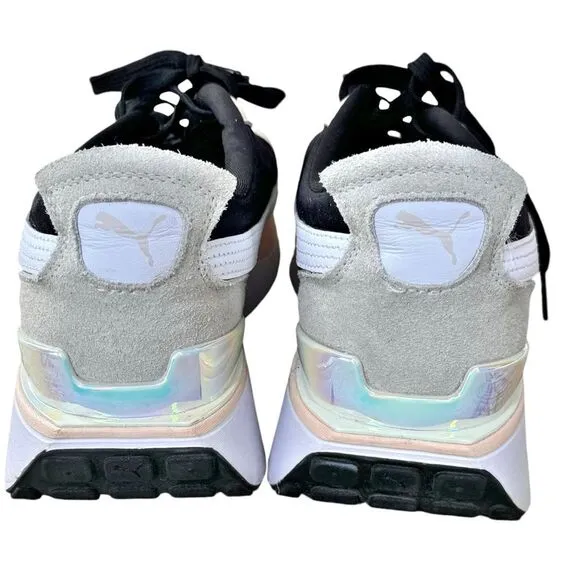 Puma Cruise Rider Iridescent Black &amp; Pink Lace Up Sneakers. Shoes. 7.5.
