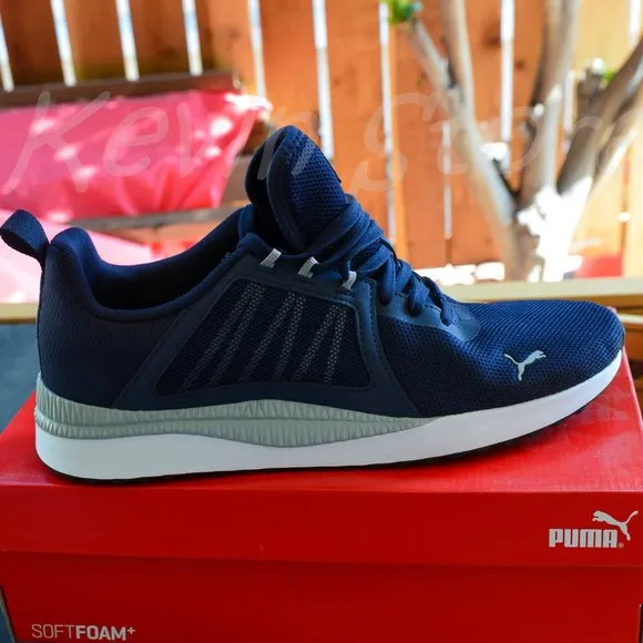 PUMA Mens Pacer Net Cage Trainers Sneakers Running Shoes Navy