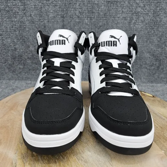 Puma Rebound Layup Mid Mens Size 9 White Black Shoes Trainers Casual Sneakers
