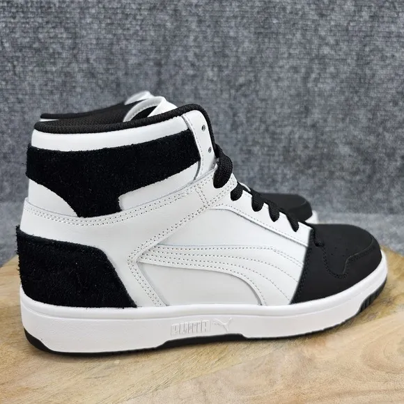 Puma Rebound Layup Mid Mens Size 9 White Black Shoes Trainers Casual Sneakers