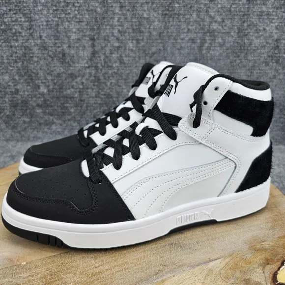 Puma Rebound Layup Mid Mens Size 9 White Black Shoes Trainers Casual Sneakers