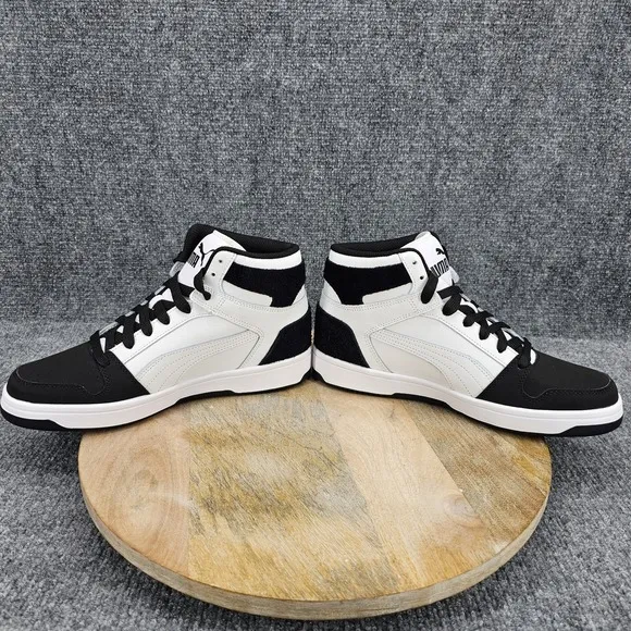 Puma Rebound Layup Mid Mens Size 9 White Black Shoes Trainers Casual Sneakers