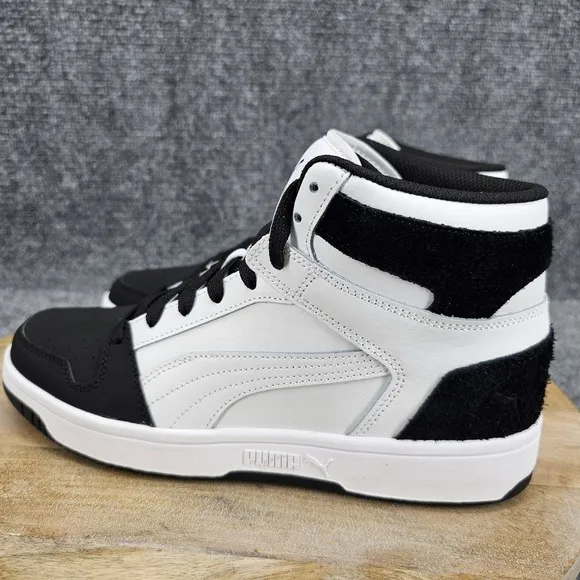 Puma Rebound Layup Mid Mens Size 9 White Black Shoes Trainers Casual Sneakers