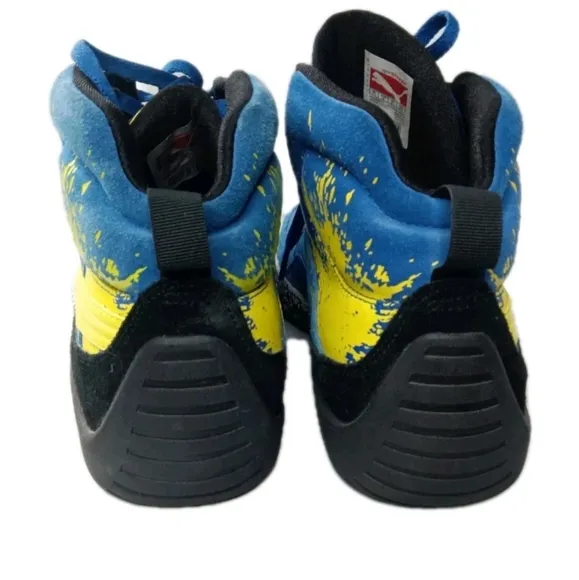 Puma x Subaru Rally Cross Street Mid Sneakers Men's 10.5 Shoes~Skull~Blue Yellow