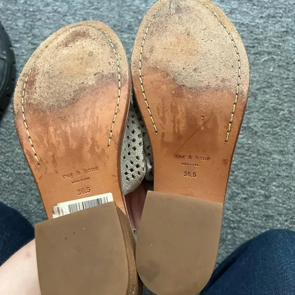 Rag &amp; Bone Cream Tan Suede Sandals, size 36.5