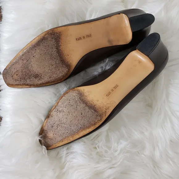 RARE Vintage Salvatore Ferragamo Couture Gancini Shoes Heels Low Walking Spring
