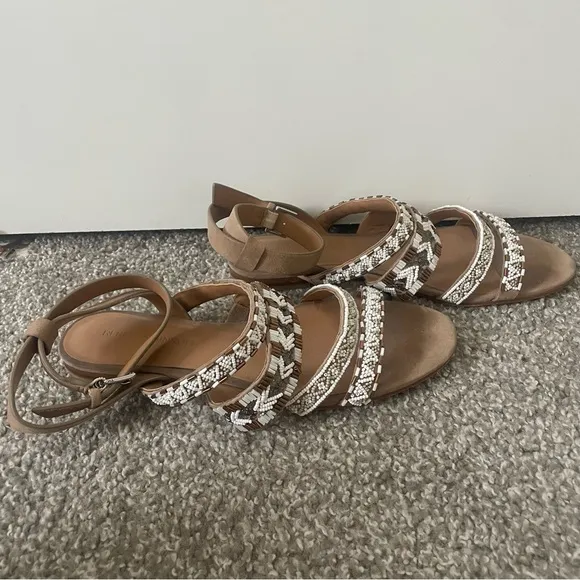Rebecca Minkoff Aztec Beaded Suede Sandals