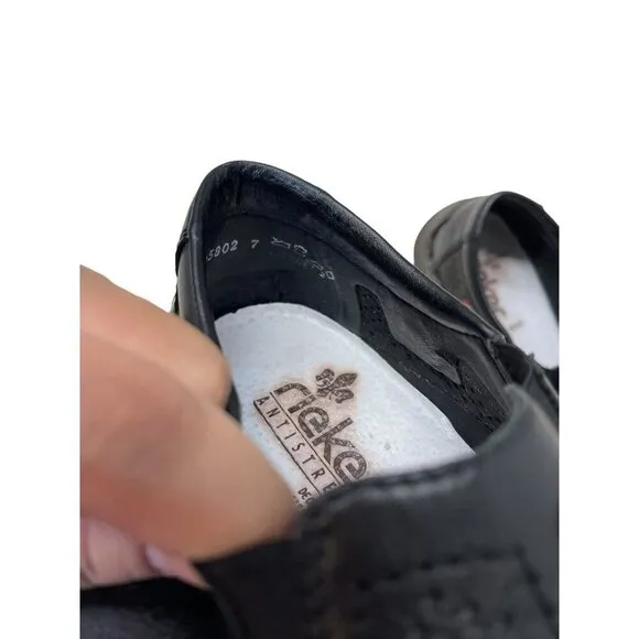 Rieker Antistress Casual Shoes Loafers Mens US Size 12 EU 45 Black Leather Wide