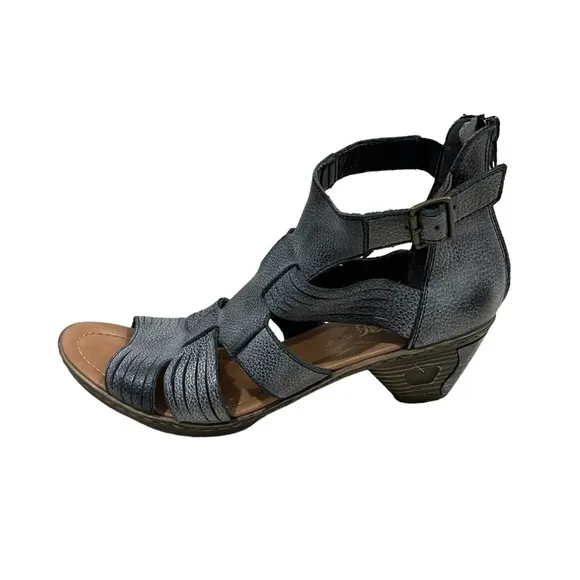 RIEKER Gladiator Heeled Sandals Blue Gray 40
