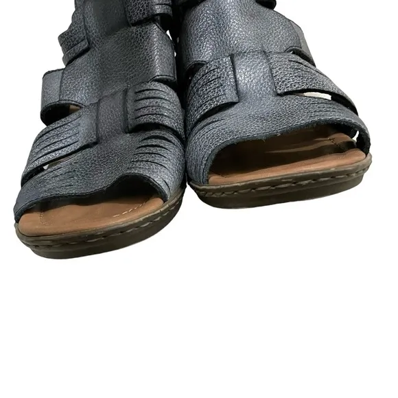 RIEKER Gladiator Heeled Sandals Blue Gray 40