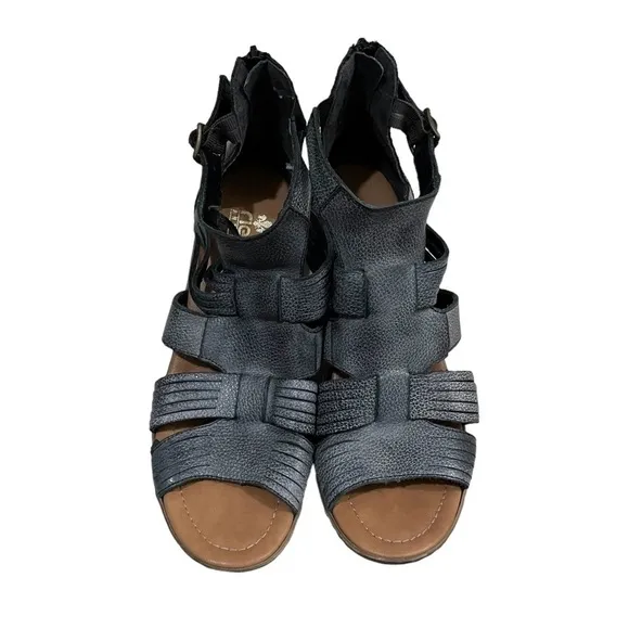 RIEKER Gladiator Heeled Sandals Blue Gray 40