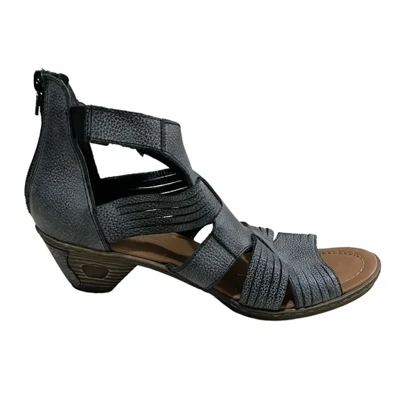 RIEKER Gladiator Heeled Sandals Blue Gray 40