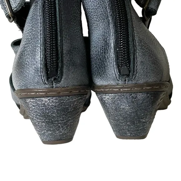 RIEKER Gladiator Heeled Sandals Blue Gray 40