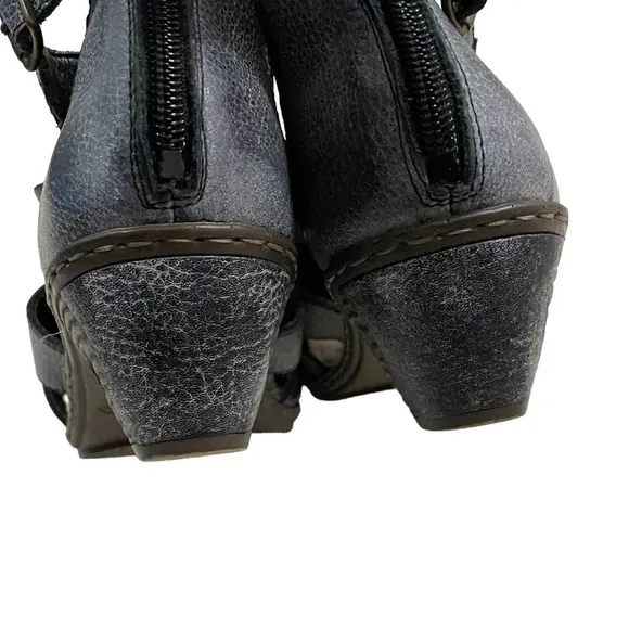 RIEKER Gladiator Heeled Sandals Blue Gray 40