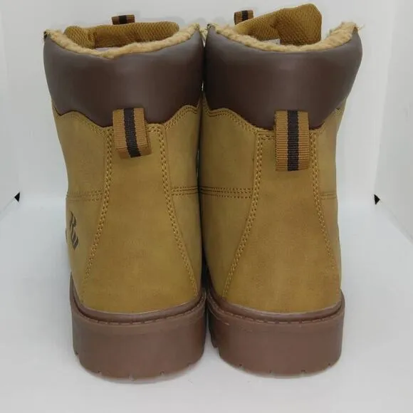Rocawear NEW Men's Wheat Brown Faux Leather Hiking Boots - sz. 12