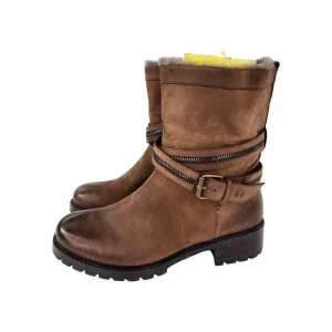 Ross &amp; Snow Cristiana Weatherproof Boots US 10 Leather Rustic Brown Moto Boots