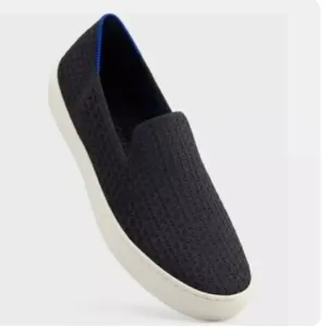 Rothy's Mesh Honeycomb Knit Black Slip On Sneakers Women's Size 8
