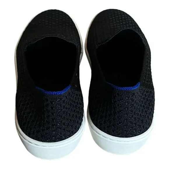 Rothy's Mesh Honeycomb Knit Black Slip On Sneakers Women's Size 8