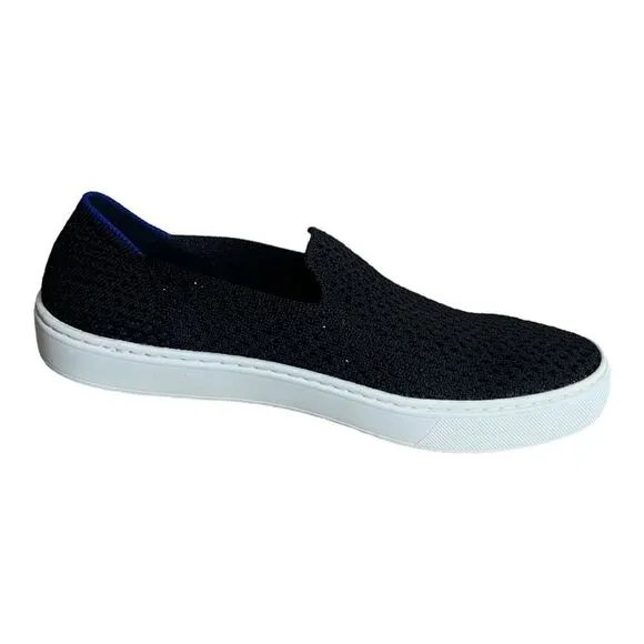 Rothy's Mesh Honeycomb Knit Black Slip On Sneakers Women's Size 8