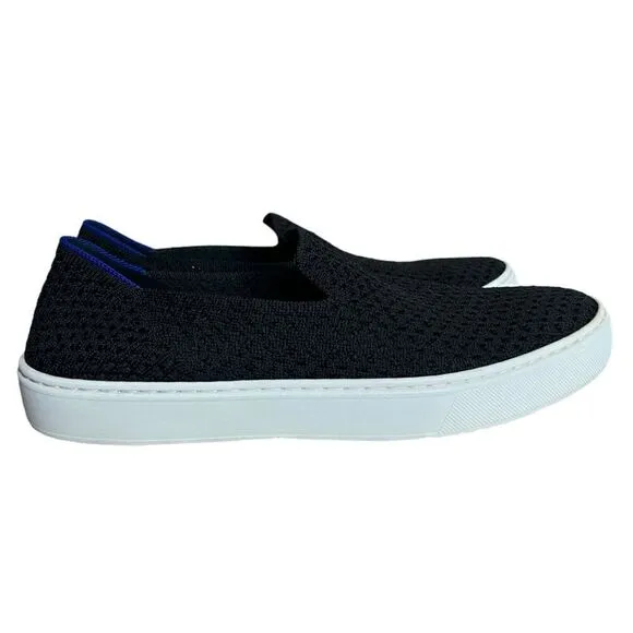 Rothy's Mesh Honeycomb Knit Black Slip On Sneakers Women's Size 8