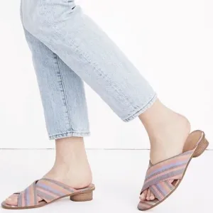 Ruthie crisscross striped mules
