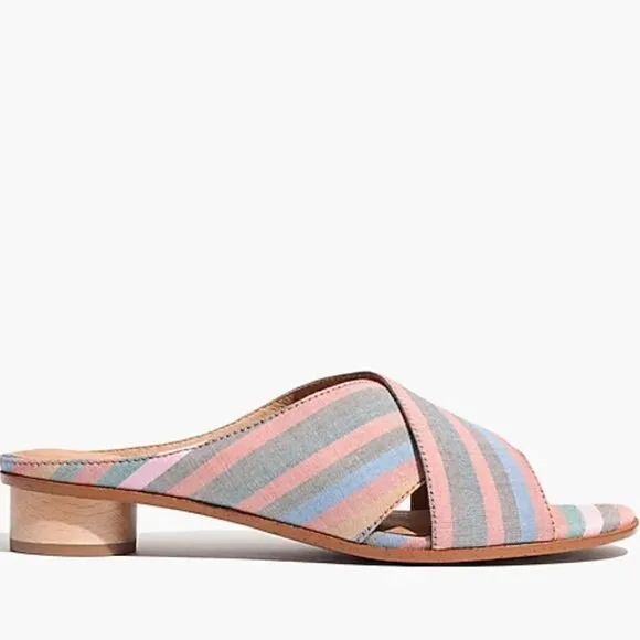 Ruthie crisscross striped mules