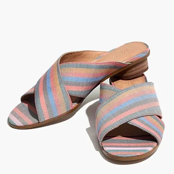 Ruthie crisscross striped mules