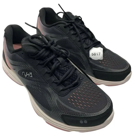 Ryka Womens Devo Plus 2 Running Shoes Active Black Ombre Mesh Lace Up 10M New