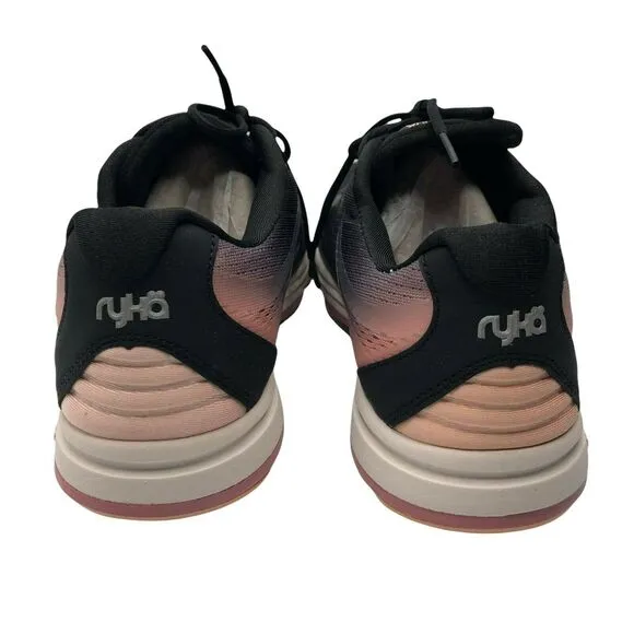 Ryka Womens Devo Plus 2 Running Shoes Active Black Ombre Mesh Lace Up 10M New