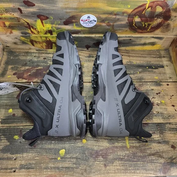 SALOMON X Ultra 4 Mid GTX Gore Tex Hiking Trail Boots Men Sz 12,12.5 Grey Black