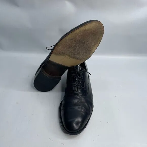 SALVATORE FERRAGAMO Black Leather Cap Toe Oxford Dress Shoes Men’s Size US 9.5 D