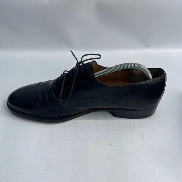 SALVATORE FERRAGAMO Black Leather Cap Toe Oxford Dress Shoes Men’s Size US 9.5 D