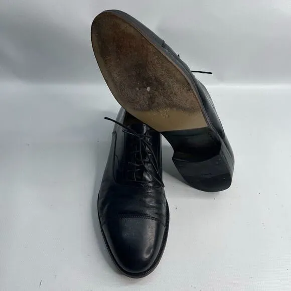 SALVATORE FERRAGAMO Black Leather Cap Toe Oxford Dress Shoes Men’s Size US 9.5 D