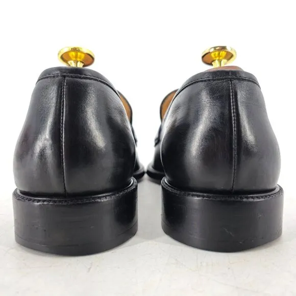 Salvatore Ferragamo Italy Dress Shoes Black Leather Mens size 6.5EEE Bit Loafers