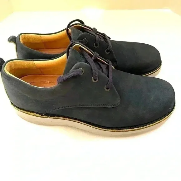 Samual Hubbard Blue Suede Leather Lace Up Mens Comfort Walking Loafer Size 9