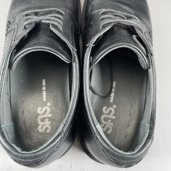 SAS Ambassador Men’s Size 9 M Lace-Up Black Leather Plain-Toe Oxford Dress Shoes