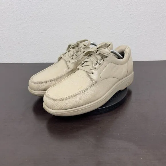SAS Bout Time Mens  Leather Walking Shoes Cream Mens Size 11