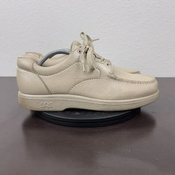 SAS Bout Time Mens  Leather Walking Shoes Cream Mens Size 11